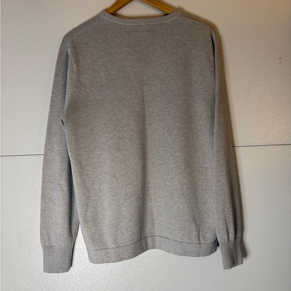 J. Crew Men's Light Gray Crewneck & Light Blue V Neck Cotton Sweaters both SZ M - Picture 2 of 9